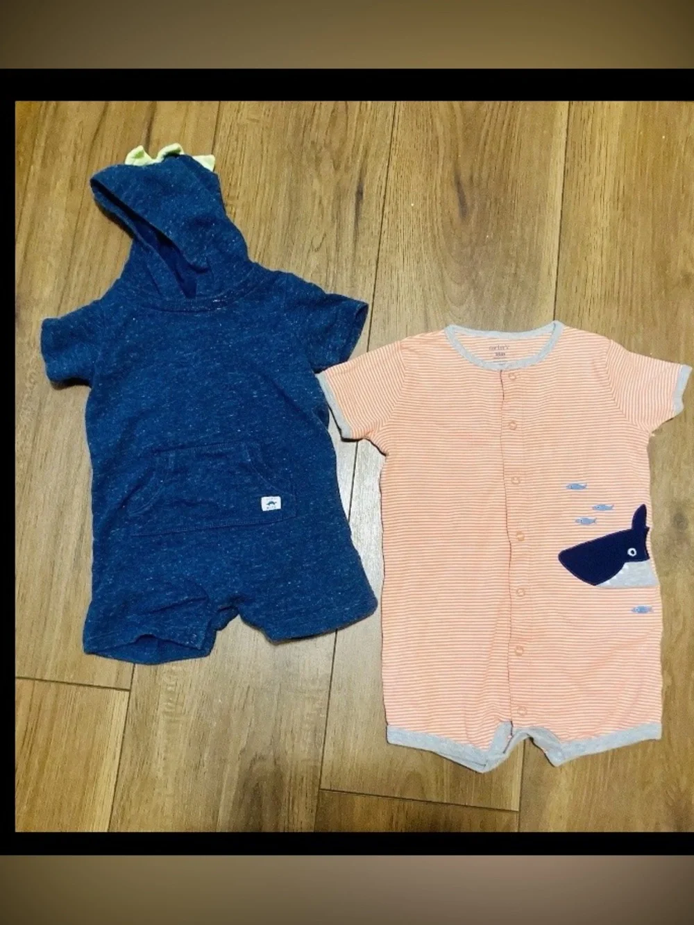 Lot of 2 Boys Carter’s Brand Size 18 Months Short Sleeve Rompers GREAT CONDITION